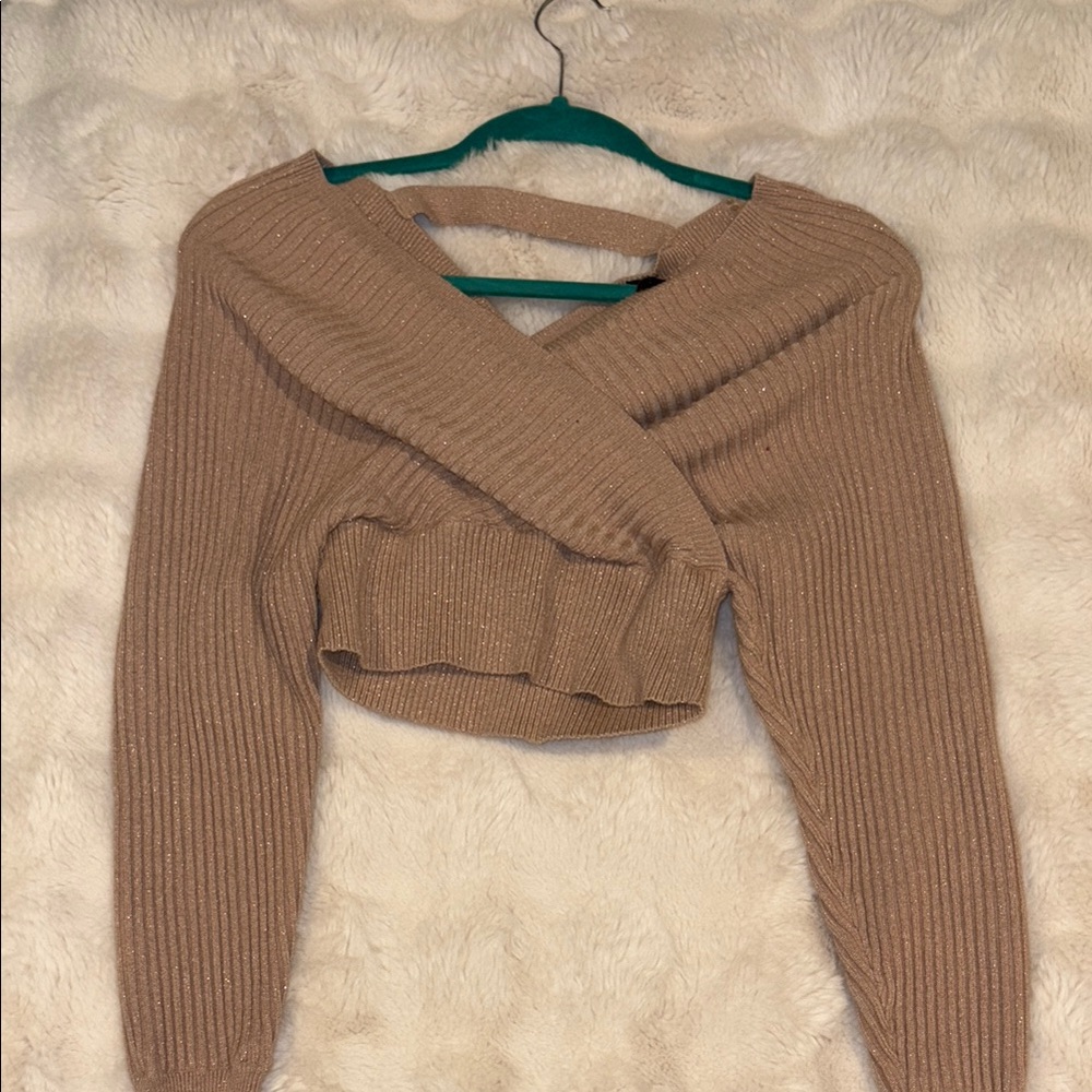 Windsor Rose Gold Off-the-Shoulder Sweater